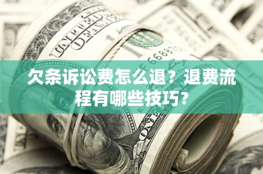 济南欠条诉讼费怎么退？退费流程有哪些技巧？